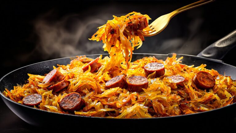 5 einfache Schritte für ein schnelles, köstliches und günstiges Abendessen mit Kohl und Würstchen!