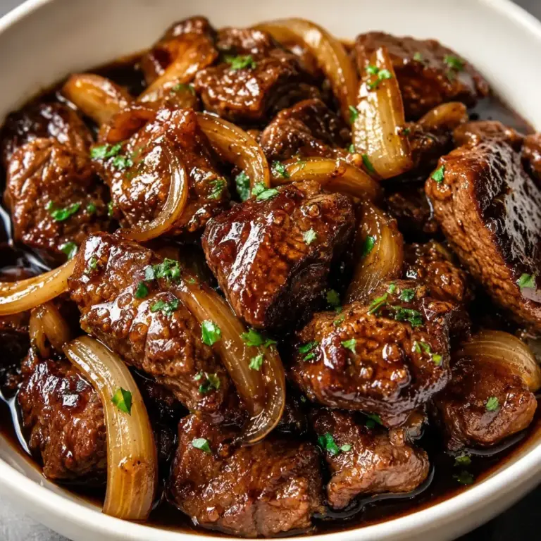 Karamellisiertes Rindfleisch mit Zwiebeln: Das einfache Rezept für Genuss