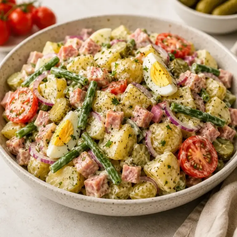 Hausgemachter Piemonteser Kartoffelsalat genießen