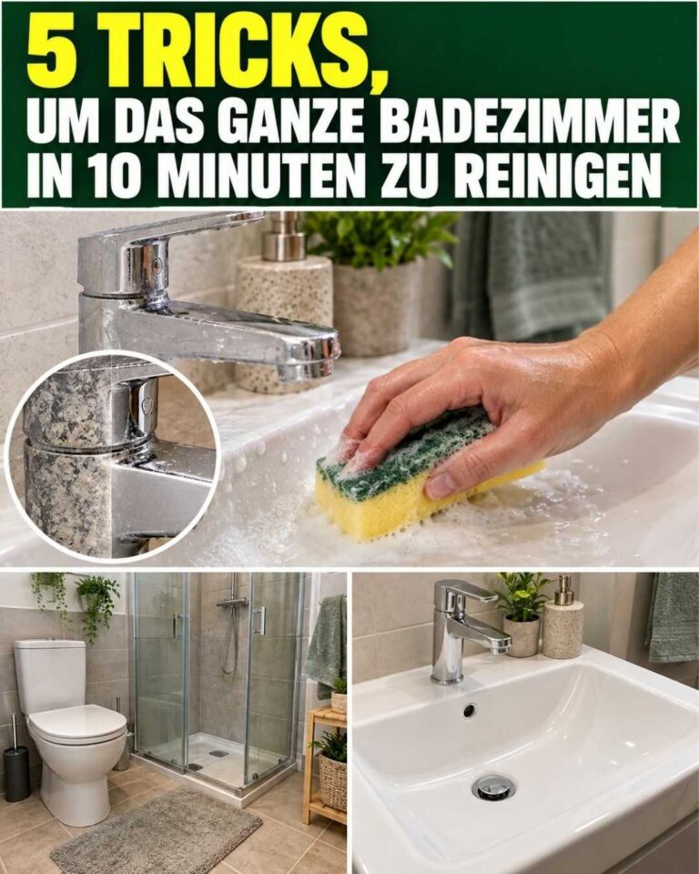 5 einfache Tricks, mit denen du das ganze Badezimmer in etwa 10 Minuten reinigst