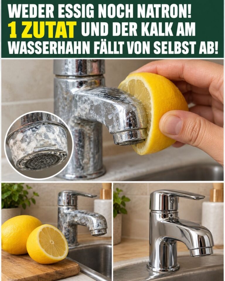 Weder Essig noch Natron! 1 Zutat und der Kalk am Wasserhahn fällt von selbst ab!