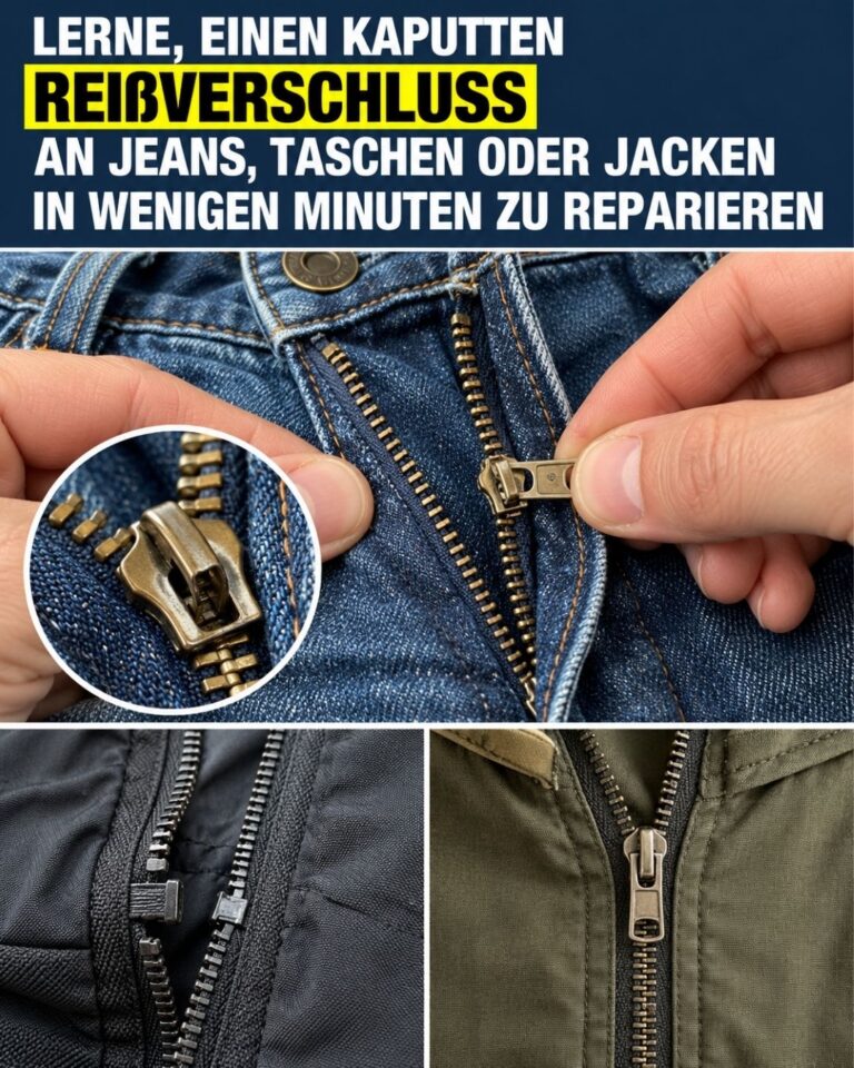 Lerne, einen kaputten Reißverschluss an Jeans, Taschen oder Jacken in wenigen Minuten zu reparieren