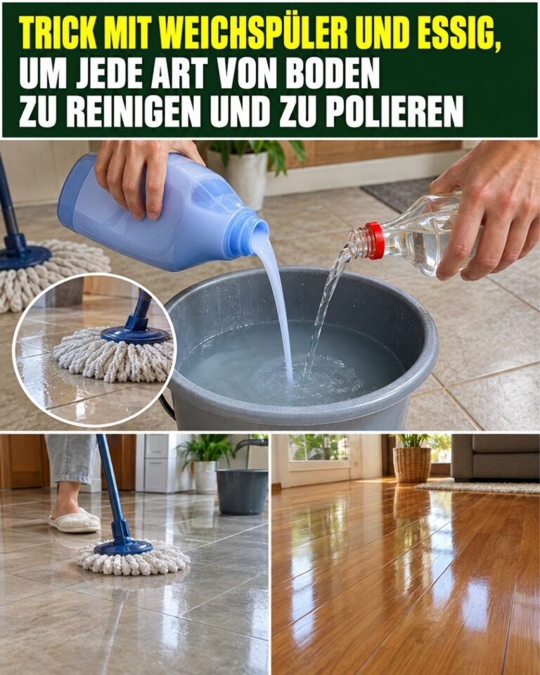 Trick mit Weichspüler und Essig, um jede Art von Boden zu reinigen und zu polieren